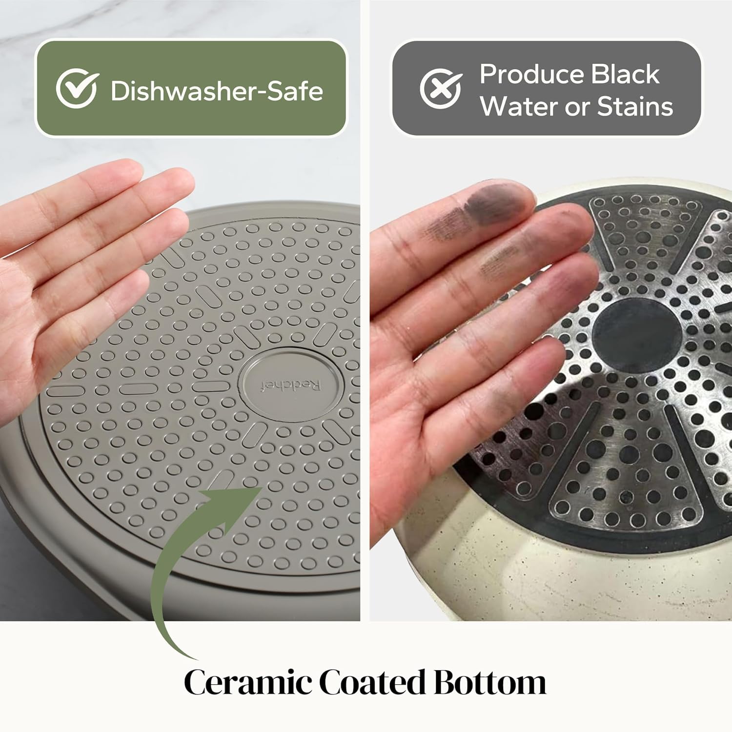 Redchef Crepe Pan Nonstick, 10 Inch Ceramic Flat Skillet Pan for Roti Dosa Tawa Comal Para Tortillas Pancake Pan for Stove Top, Induction Compatible, PFAS/PFOA/PTFE Free(Gray)