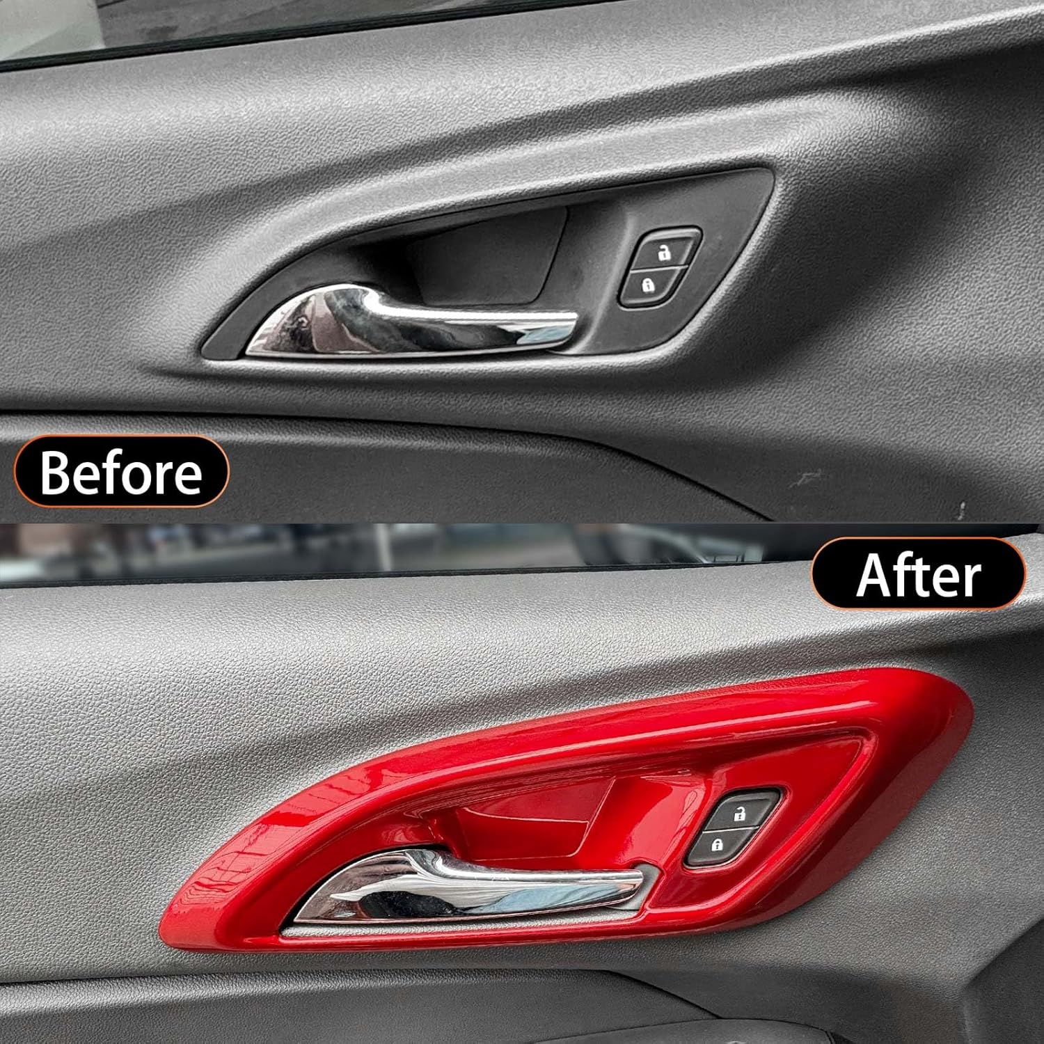 YOUTOOCAR 4PCS Door Panel Stripes Covers Trim Compatible with Chevy Trax 2024-2026 Accessories (Red)