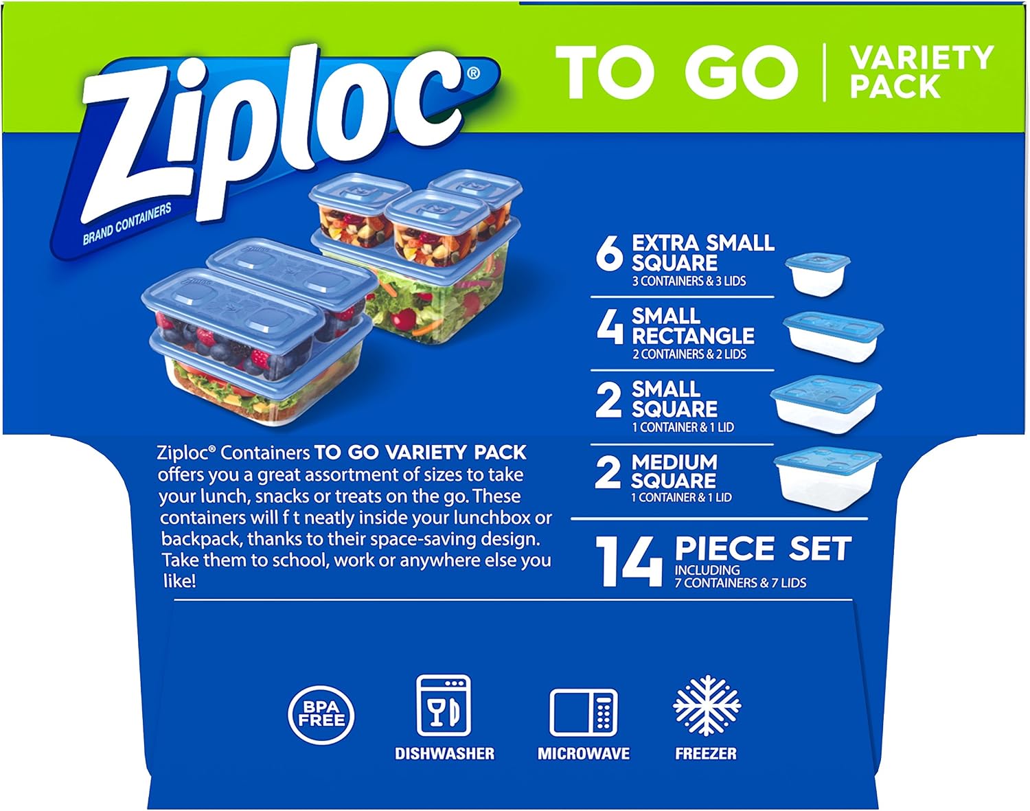 Ziploc Container Set,Clear,14 Piece Set