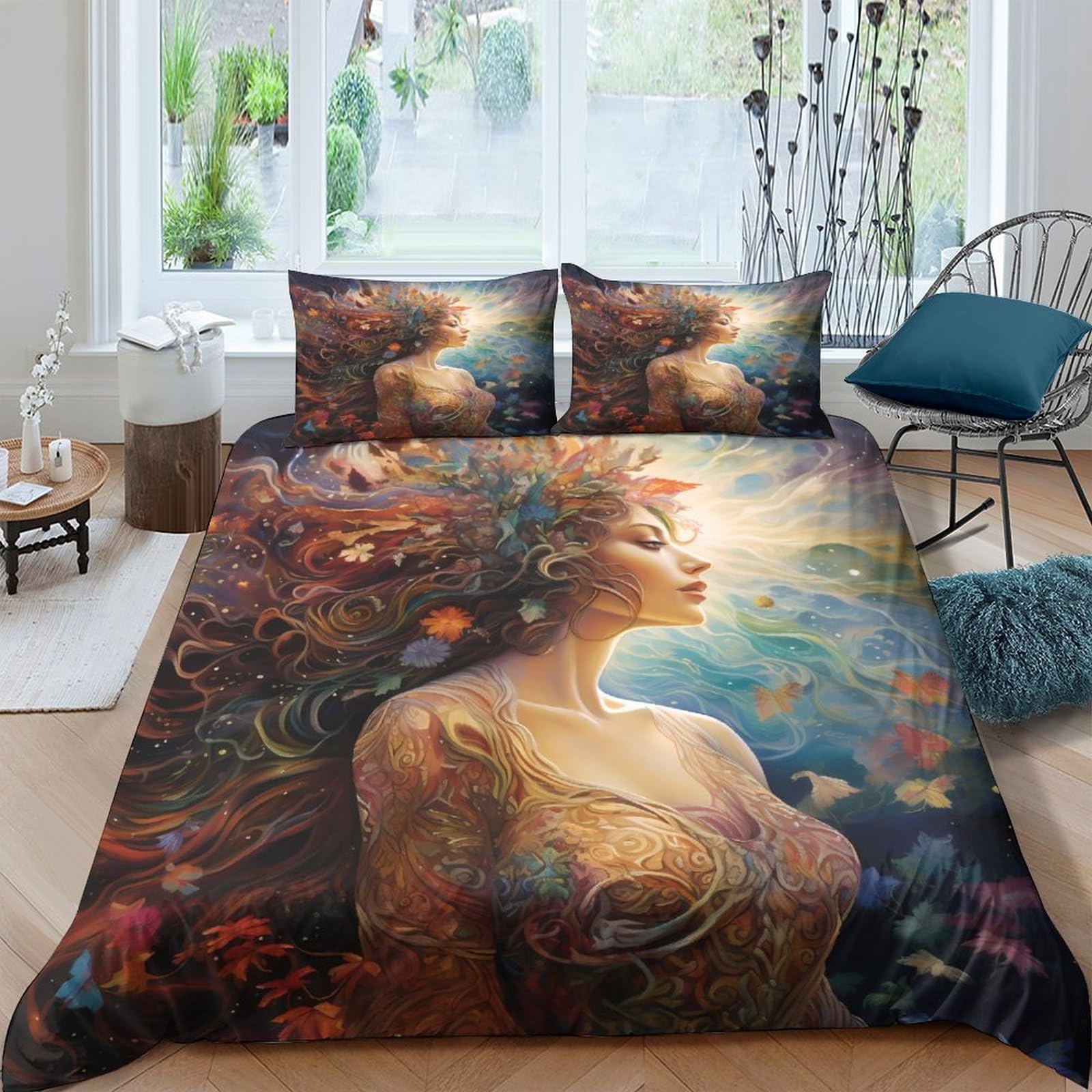 Housse de couette papillon parure de lit fantastique adulte enfant king 220x240 microfibre
