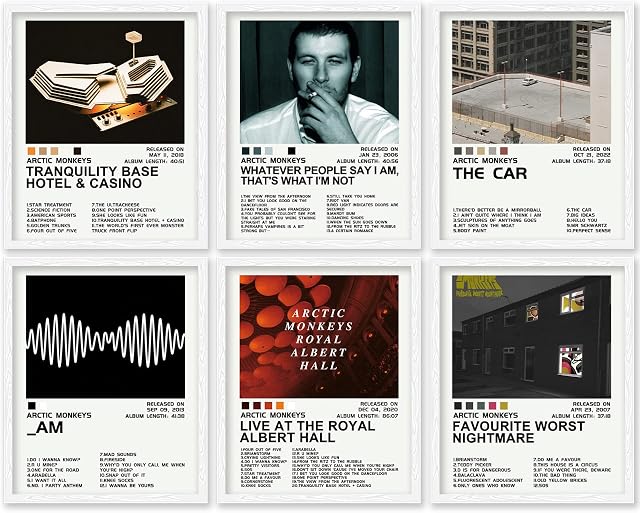 Arctic Band Poster - 6 Canvas Posters Album Covers Frameless Posters Unique Printing 8x10 Inch Hip Hop Decor Poster Wall Album Cover Living Room Dorm Poster Decor Music Poster