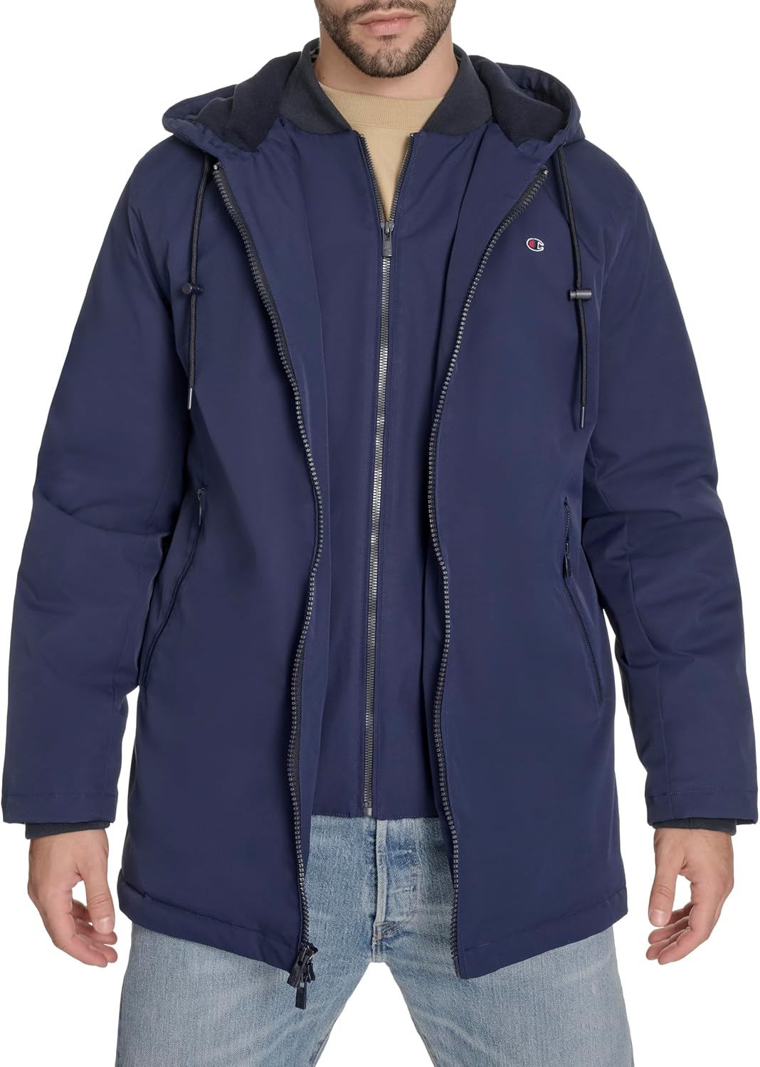 Champion Men's Mid-length Soft Shell Performance Jacket With Sherpa Lining