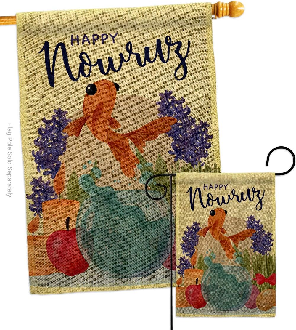 Nowruz Happy House Flag Celebration Persian New Year Christian Religion Day Small Decorative Gift Yard Banner Double-Sided Made In USA 28 X 40