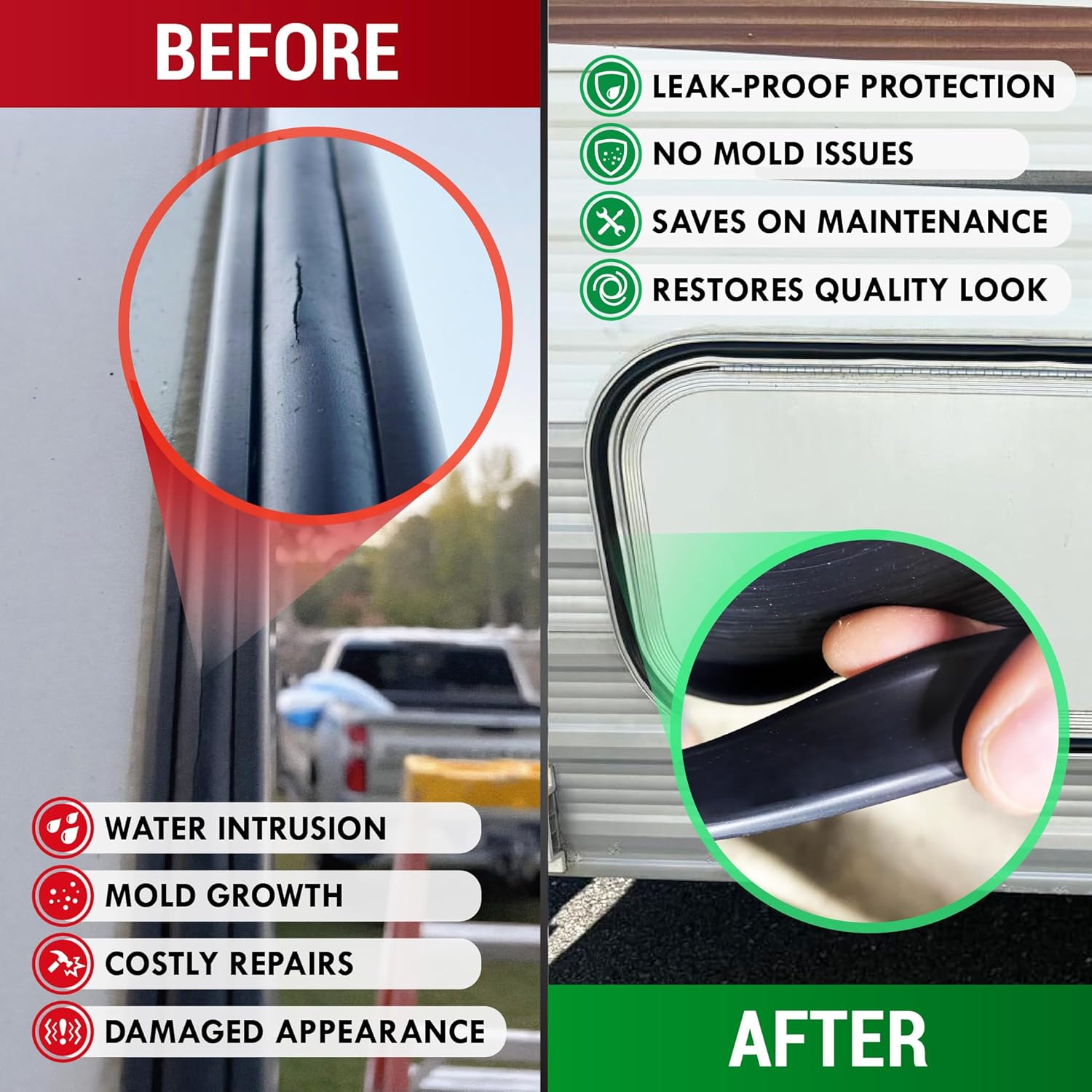 LATCH.IT 1-inch RV Trim Molding Insert Black | 100-Foot RV Weather Stripping Exterior | Camper Trim Molding Exterior | UV-Resistant & Flexible RV Weather Stripping Exterior DIYers!