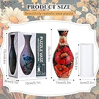 Vista 3 de Jarrón Rompecabezas 3D Jarrón de Flores Rompecabezas Hecho de 160 Piezas de Plástico Curvado 3D Regalo DIY para Novedades en Casa Adecuado