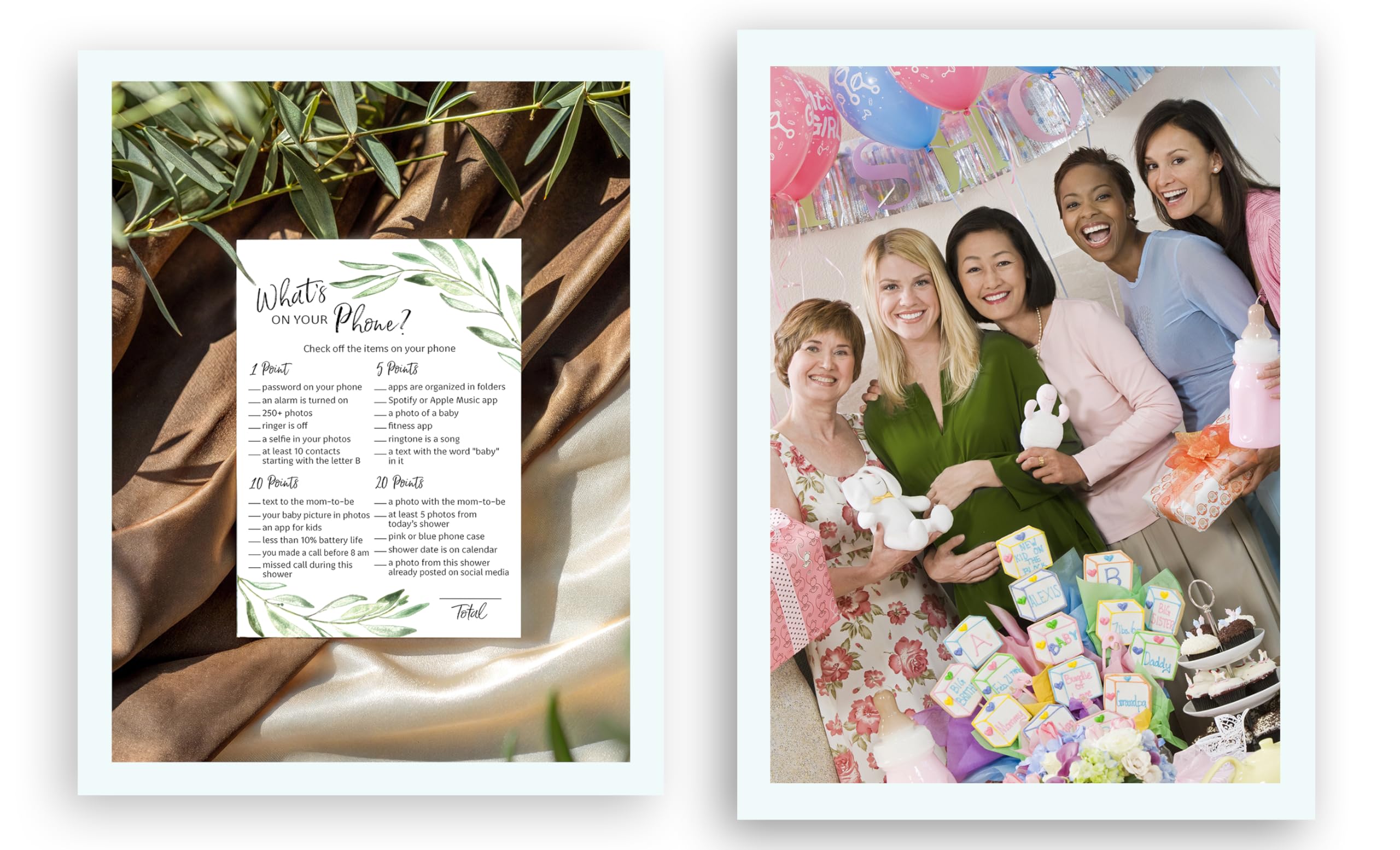 Roseum Collections Baby Shower FEUD Game - Pack Of 25, Greenery Theme, Gender Neutral - View #9