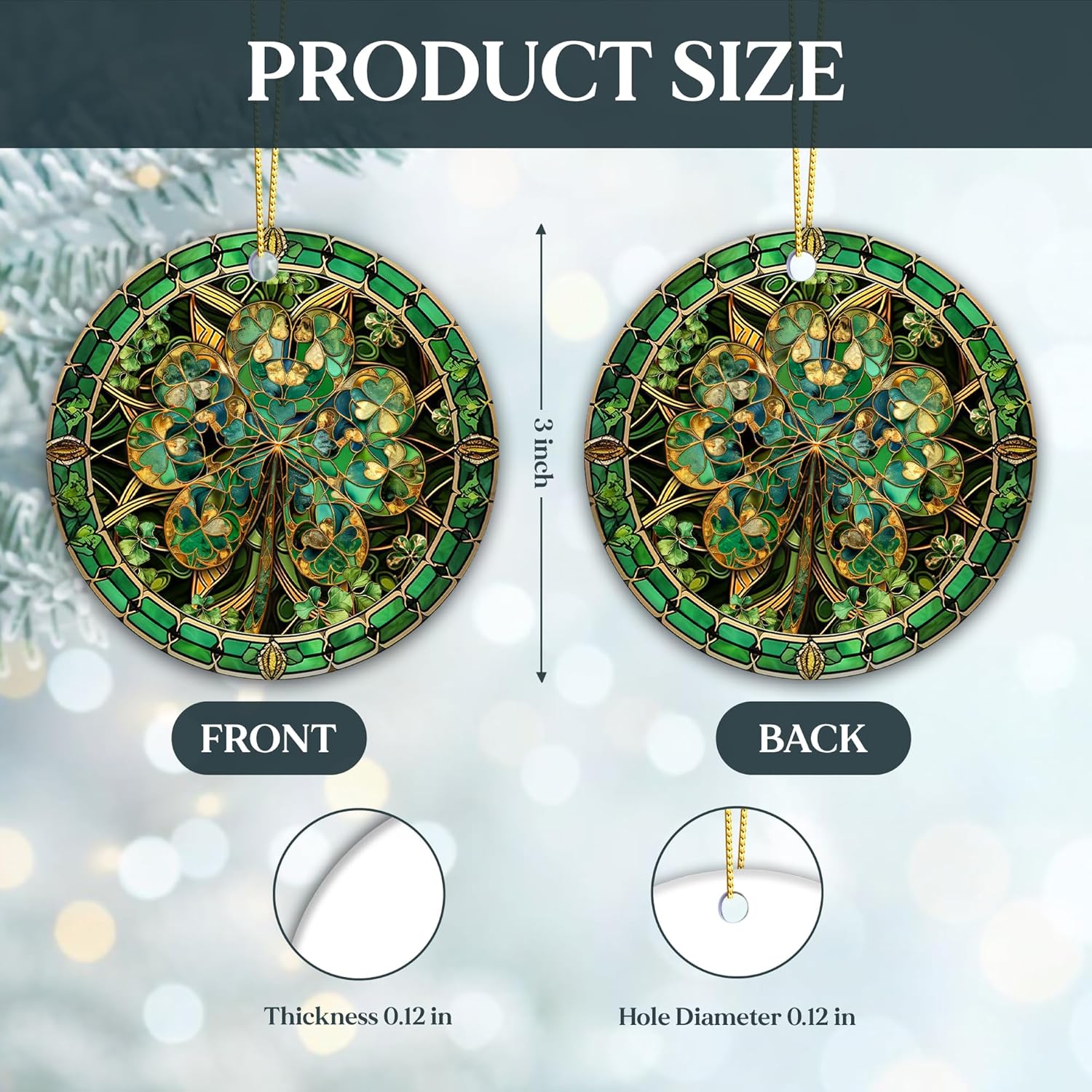 Stained Glass Shamrock Ornament – Celtic Irish Clover Hanging Decoration – Lucky Four-Leaf Clover Keepsake – St. Patrick’s Day, Irish Heritage & Holiday Tree Décor - Image 6
