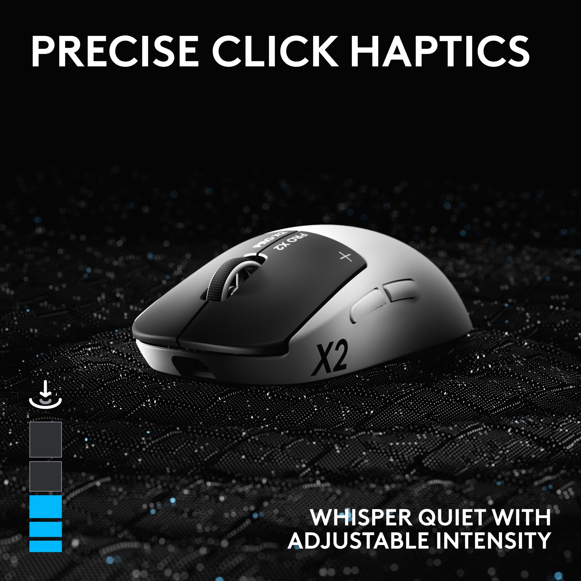 Logitech PRO X2 SUPERSTRIKE Lightspeed Wireless Gaming Mouse, Ultra-Fast Performance, Ultra Lightweight (61 g), Customizable Click Haptics, USB-C Charging, for PC/Mac/Laptop - White
