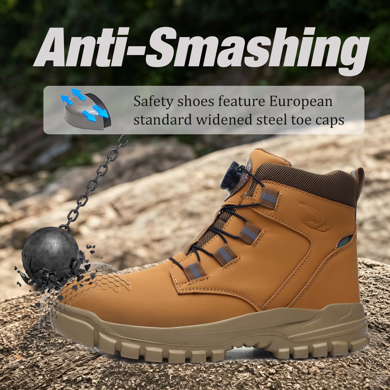 Zapatos de Seguridad para Hombre Trabajo Mujer Impermeable Ligeros Antideslizante con Punta de Acero 37-48