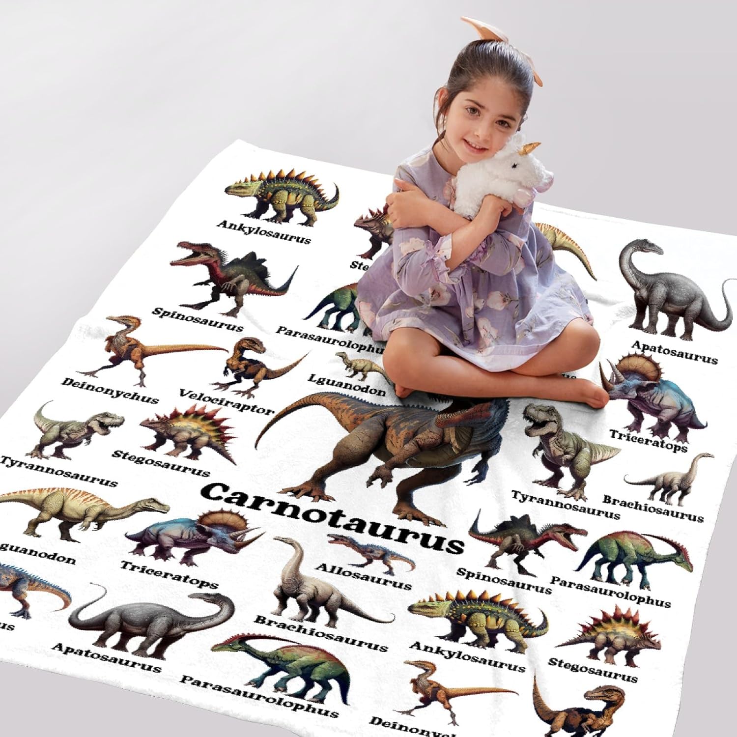 Dinosaur Blanket Gift for Boys, Jurassic Dino Dinosaurs Throw Blanket Gifts for Teens Girls Animal Wild Decor Plush Soft Lightweight Flannel Fleece Dinosaurs Blankets for Sofa Bed Chair 60x50In