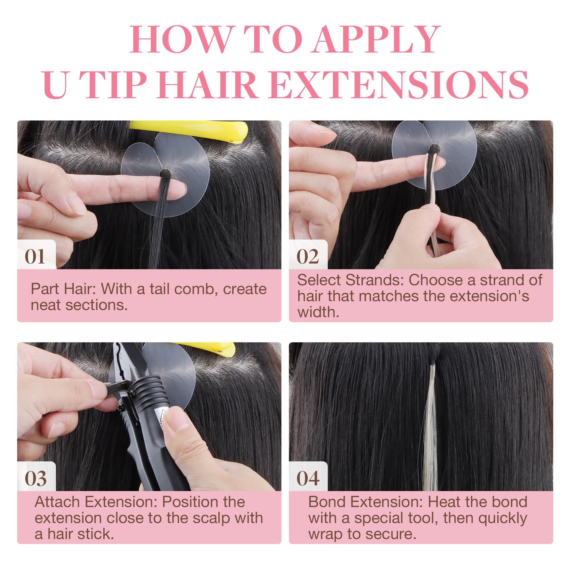 GOO GOO Bonding Extensions Echthaar, Echthaar Extensions Bondings, 50cm 50g 50 Strähnen Extensions Echthaar Bondings, U Tip Hot Fusion Keratin Haarverlängerung Echthaar, 18A/613A Golden Hellblond