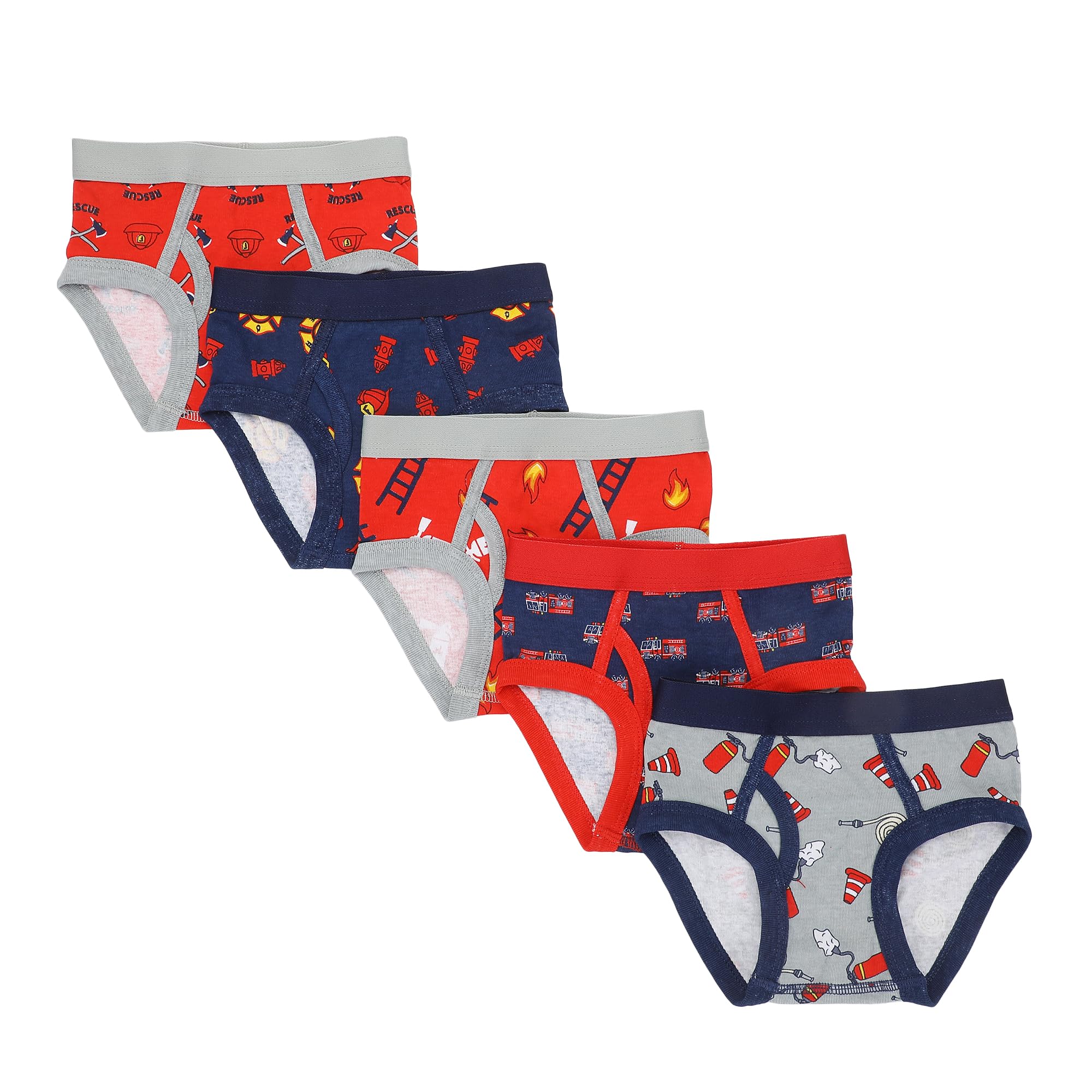 Bioworld Trucks Toddler Boys Cotton Briefs With Pouch 5 Pack
