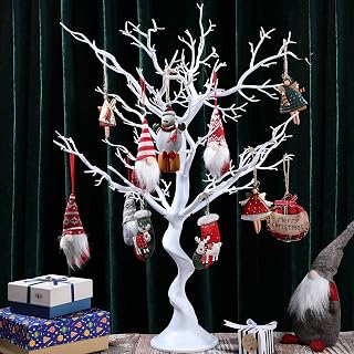 Jetec Christmas Thanksgiving Tree Centerpieces for Tables 30 Inch Artificial Tree Centerpiece Branch Removable, Manzanita Decorative Branch for Party Indoor Outdoor Table Decoration(White)