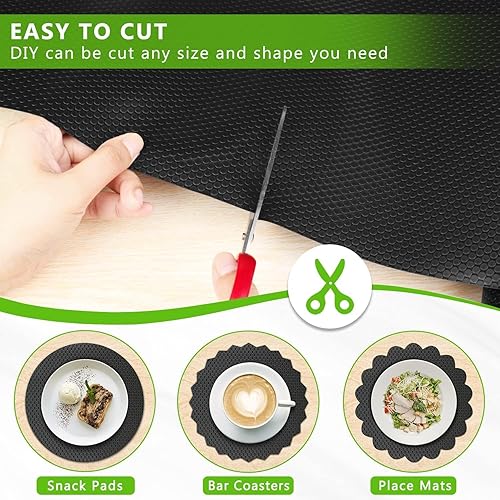 Miniatura 3 de WochiTV Revestimiento de estante para gabinetes, cajones de 11.8 pulgadas x 4.9 pies, no adhesivo, de plástico EVA, impermeable, alfombrillas