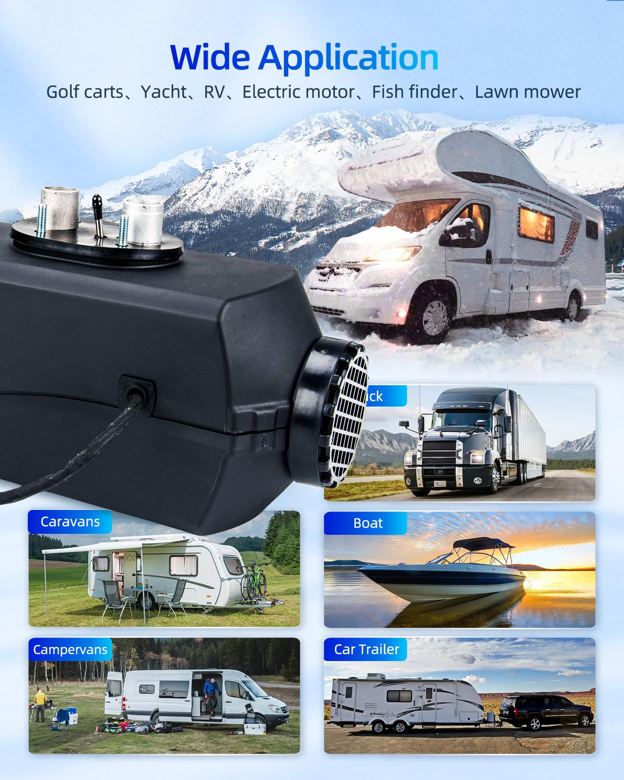 Zestaw nocnego ogrzewania postojowego 12 V 2 kW z przełącznikiem LCD, pilotem, tłumikiem i zbiornikiem paliwa 10 l, ciche ogrzewanie na olej napędowy do samochodów ciężarowych, łodzi, przyczep i kam