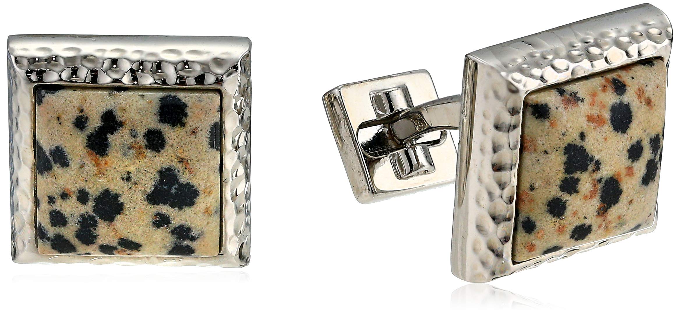 Ike Behar Dalmation Jasper Square Cufflinks