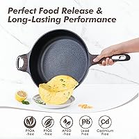 Vista 2 de SENSARTE Sartén antiadherente con tapa, sartén grande de 12 pulgadas, sartén antiadherente de 5 cuartos con tapa, sartén de chef de 8 y 10 pulgadas