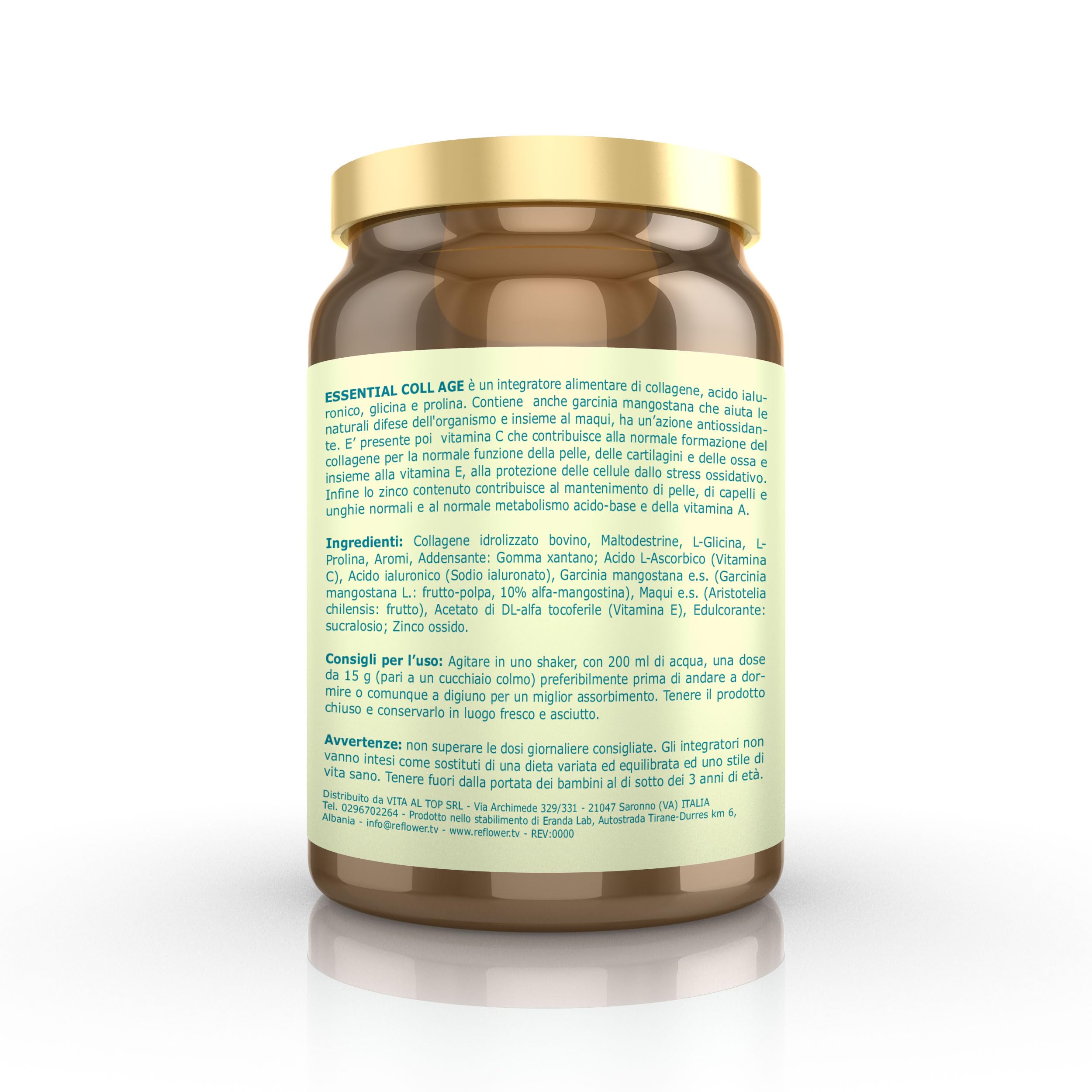 Reflower - Essential Coll Age vaniglia 300g - Integratore di collagene e antiossidanti