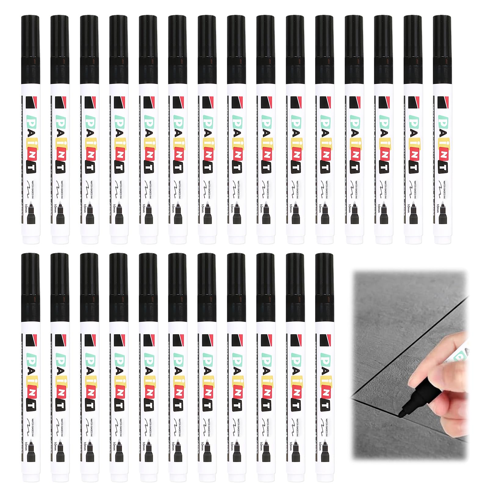 26 pcs grout pen, black grout pen for tiles tile grout pens for Bathroom Kitchen, Porch, Patio Tiles Joints Floor Wall Lines (black)