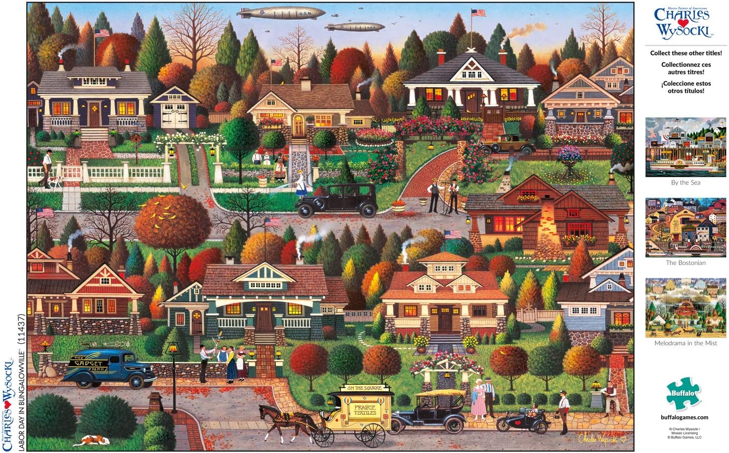 Buffalo Games - Charles Wysocki - Labor Day in Bungalowville - 1000 Piece Jigsaw Puzzle : Toys & Games