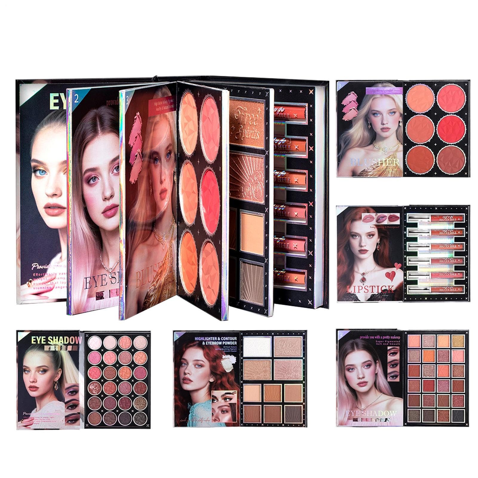 Tavolozza di Cosmetici Lunga Tenuta | Pallet Highlighter Blush Rossetto Per Feste Viaggi Vacanze Compleanno Sessioni Fotografiche Matrimoni Donne Ragazze