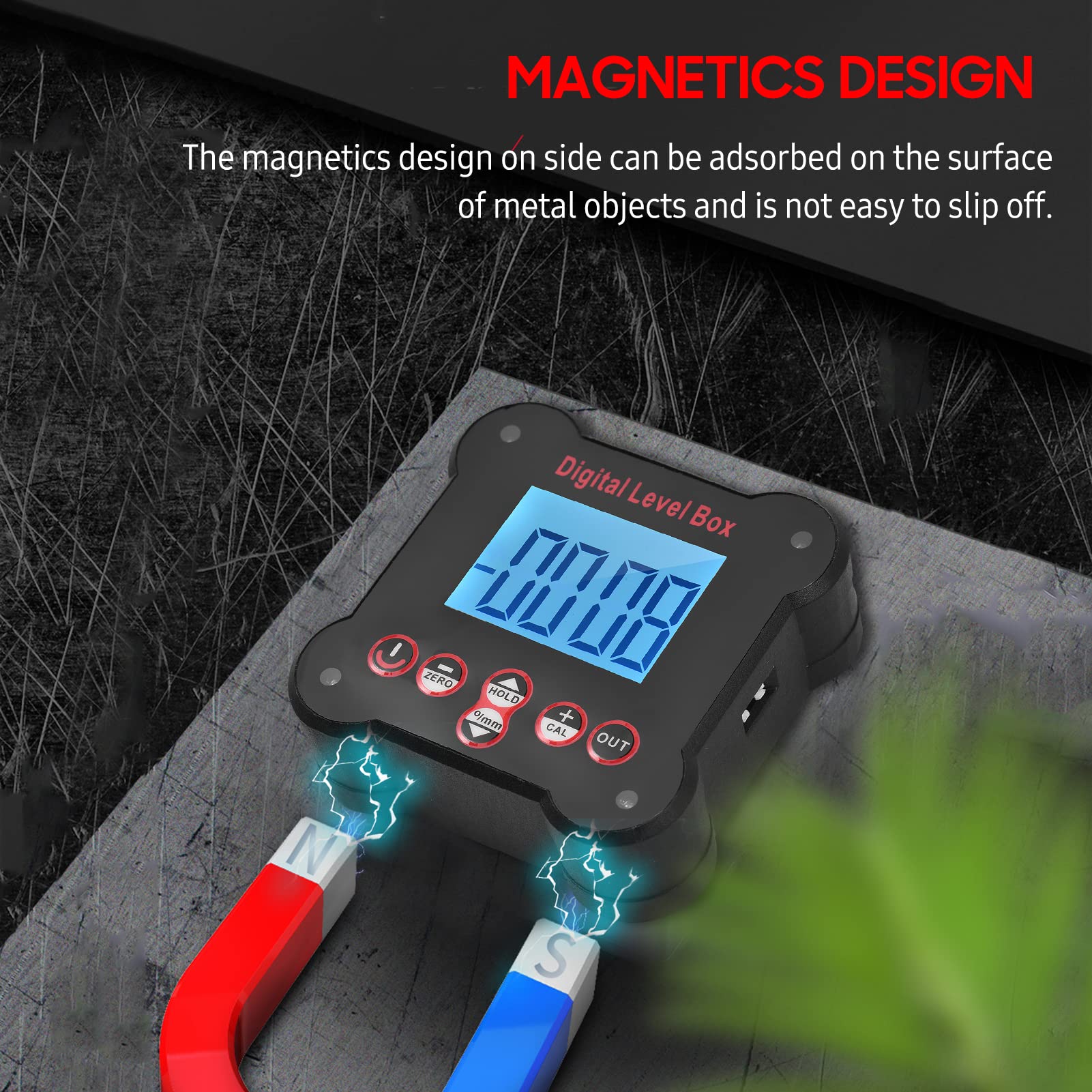 Livello elettronico 4 * 90 ° Inclinometro digitale Indicatore angolare Magnetic Angle Finder Retroilluminazione LCD Strumento di misurazione goniometro