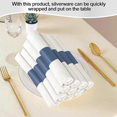 Vista 41 de Germiwipe Servilleteros del Día de San Patricio, servilleteros de papel autoadhesivos, bandas de cubiertos (verde Huntre-500 piezas)