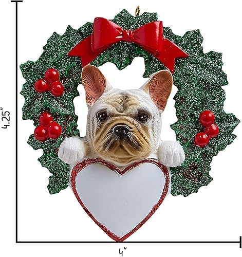 Miniatura 3 de Adornos de Navidad personalizados para perros 2024, adorno de bulldog francés, corona de perro para amantes de los perros, adorno de primera Navidad