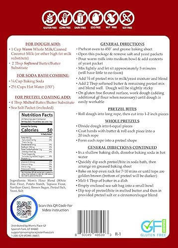 Miniatura 2 de Mom's Place Gluten Free Pretzels suaves con mezcla de sal marina, kit de preparación de pretzel suave, 1 paquete, fácil de fabricar, 24 porciones,