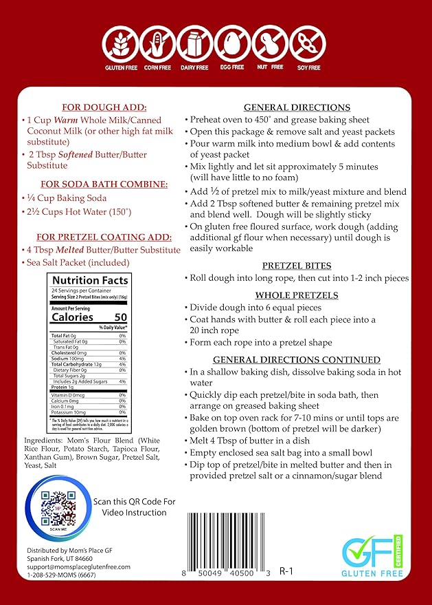 Kit para Hacer Pretzels Suaves Sin Gluten Mom's Place con Sal Marina miniatura 2