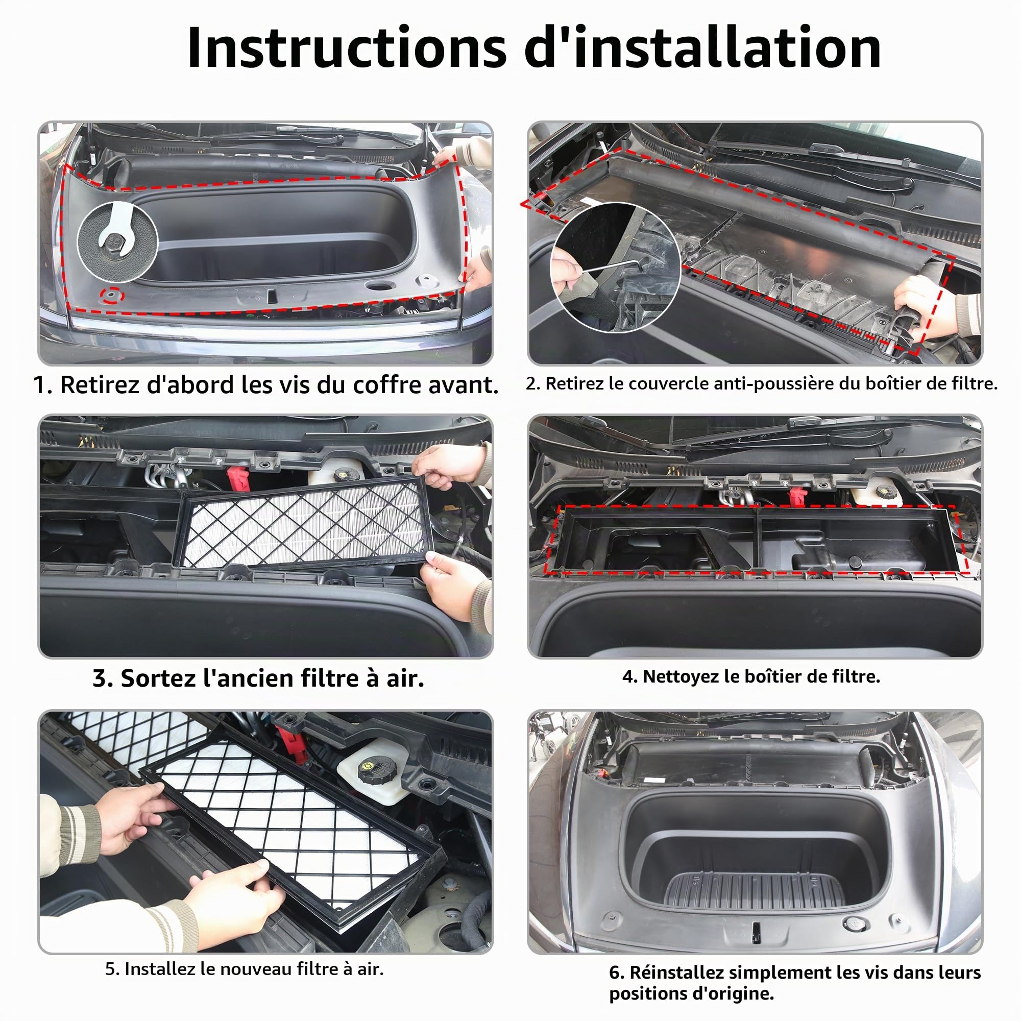 Arcoche Filtre d'air hépa externe avec charbon actif Für Model Y 2019-2026 | 4 pcs Filtre d'air hépa externe avec charbon actif, filtre d'air de remplacement pour Tesla Model Y Juniper Bio-Defense Mode