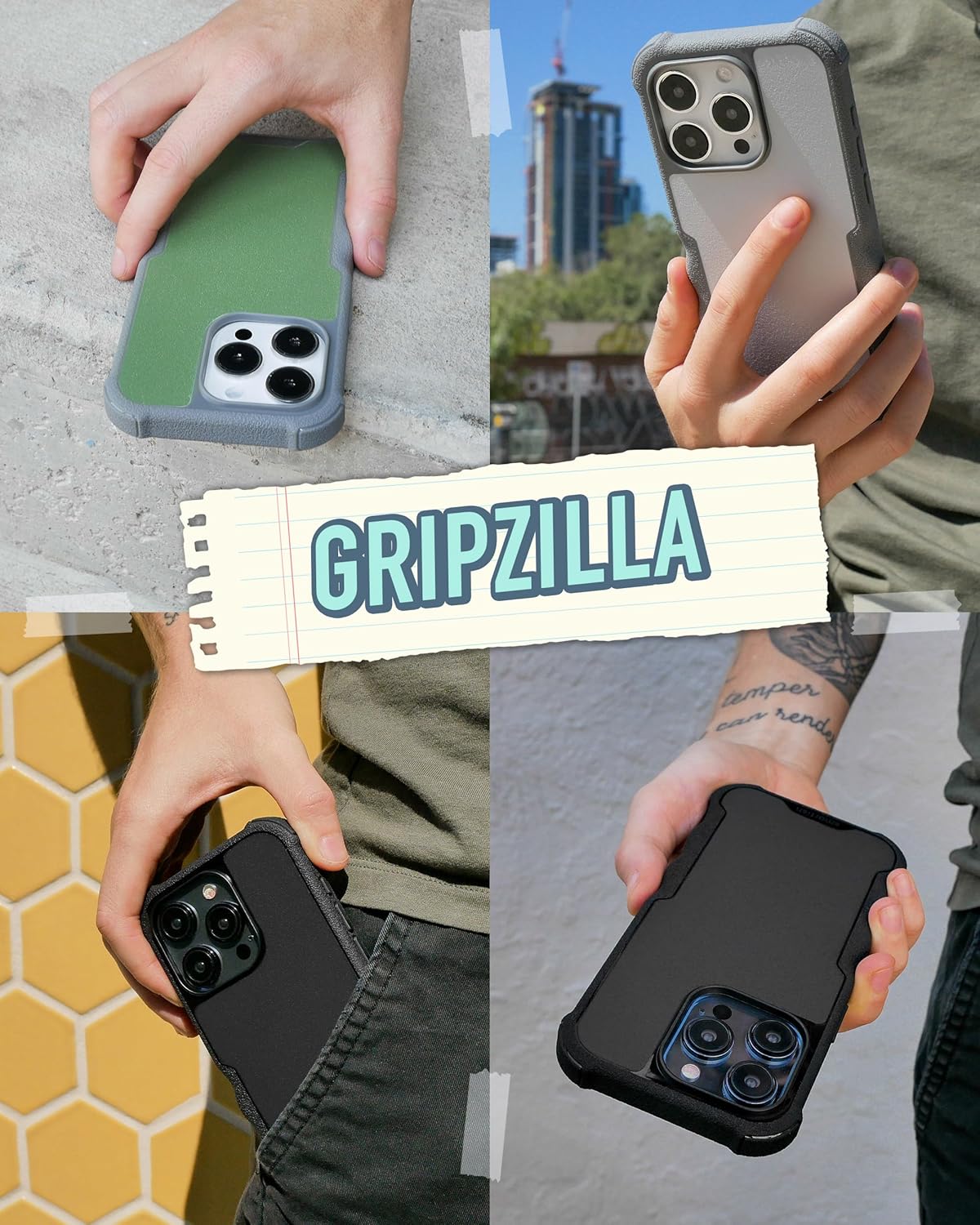 Smartish® iPhone 15 Pro Protective Magnetic Case - Gripzilla Compatible with MagSafe [Rugged + Tough] Heavy Duty Grip Armored Cover w/Drop Tested Protection for Apple iPhone 15 Pro - Lost in The Moss