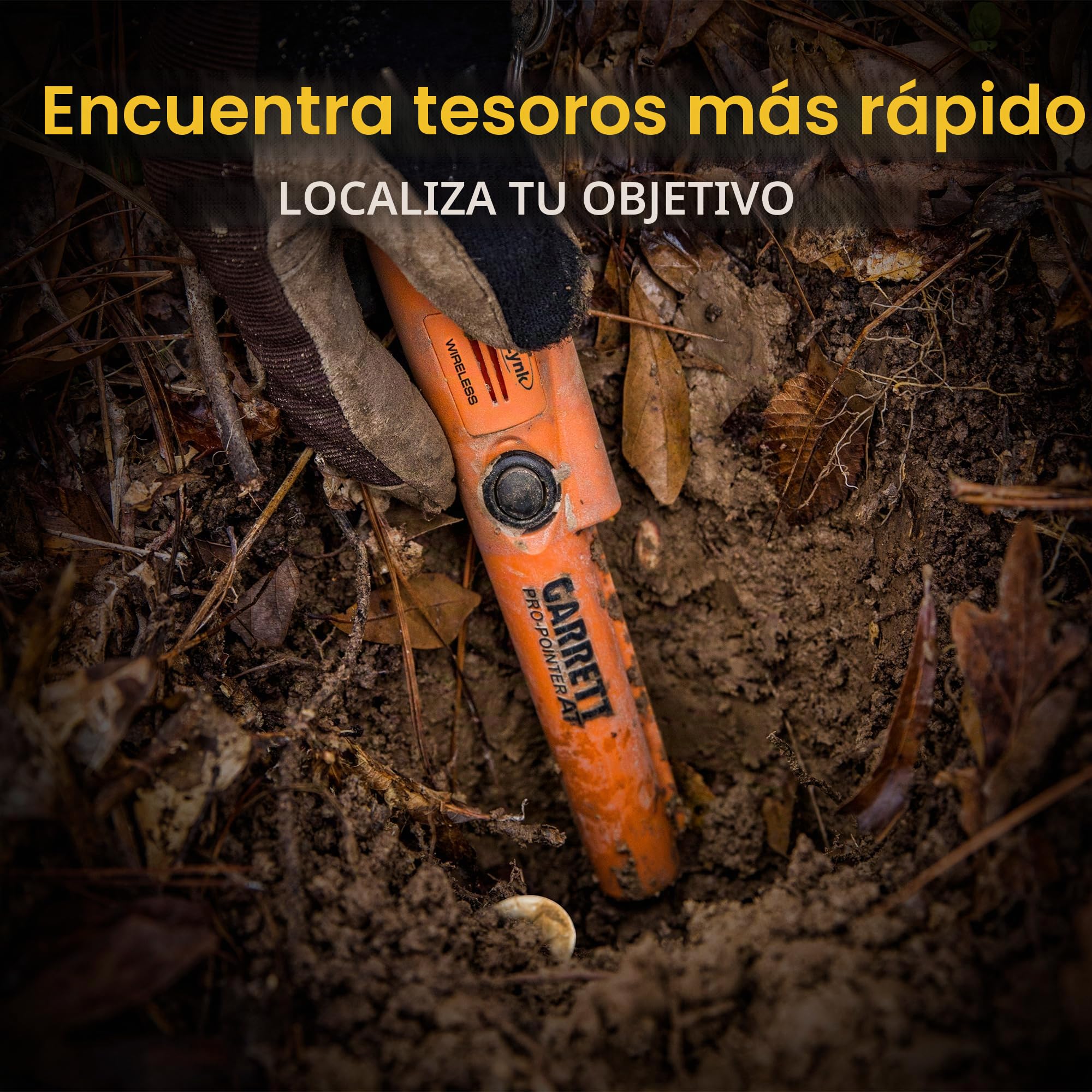 Pinpointter Garrett PROPOINTER AT Z-LYNK - Detector de Metales, centralizador, Resistente al Agua, hasta 6 m, IP68, Color Naranja