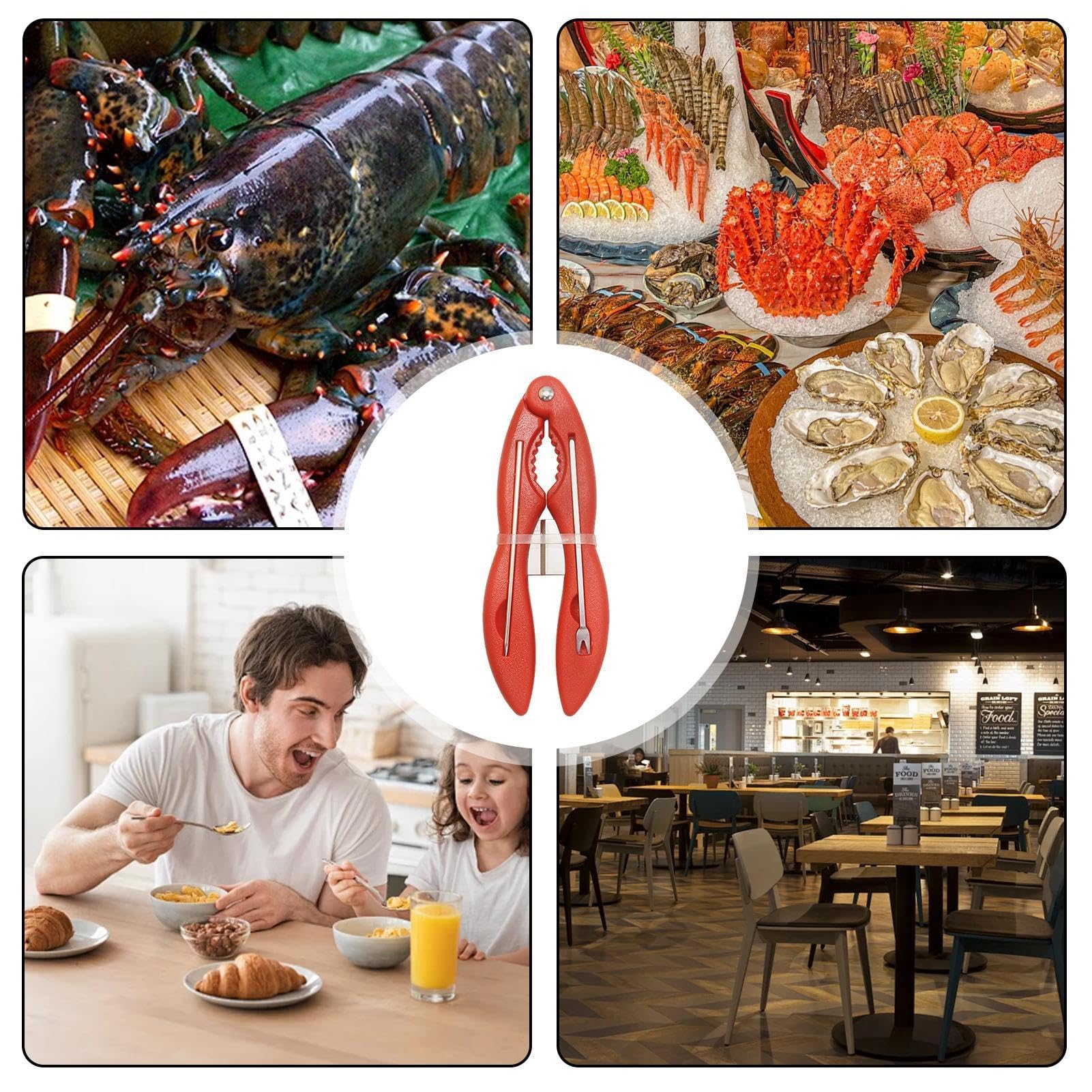 Set 4 Pezzi Per Frutti Di Mare - Cracker E Plettri In Acciaio Inox Per Aragosta E Granchio - Foto 10