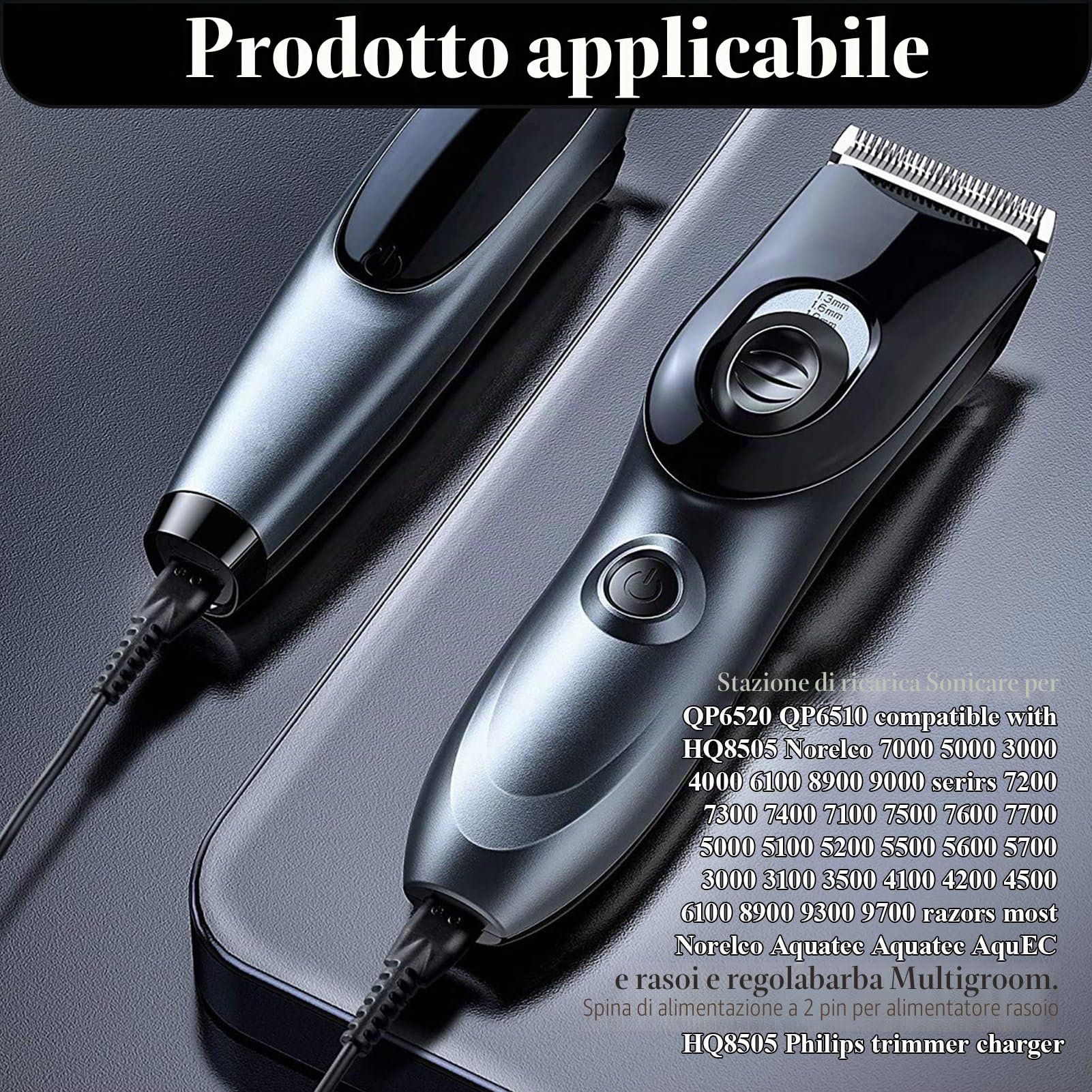 Caricabatteria compatibile con Philips OneBlade, 15V UE, compatibile con le serie HQ8505/S5000/HQ6070/S9000