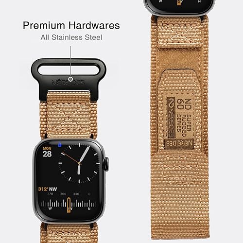 Vista 113 de Nereides Correa deportiva de nailon resistente con diseño de bucle tejido compatible con correa de Apple Watch, para iWatch de 1.65, 1.73, 1.77