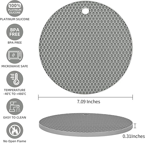 Miniatura 9 de Nstezrne Salvamanteles de silicona para platos calientes, alfombrillas de salvamanteles para cocina, soportes de silicona para ollas y sartenes