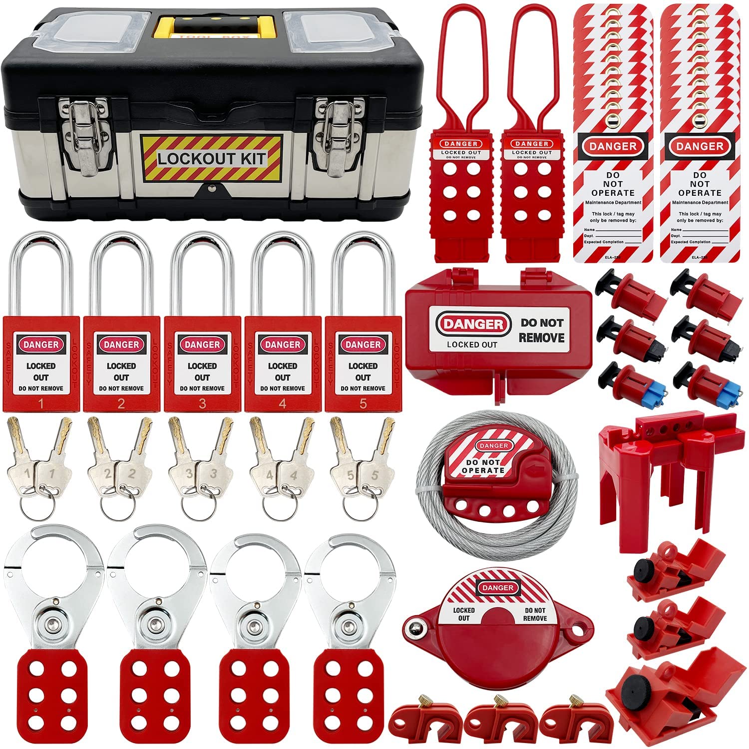 Snapklik.com : Lockout Tagout Kit - Clamp-On Circuit Breaker Lockout ...