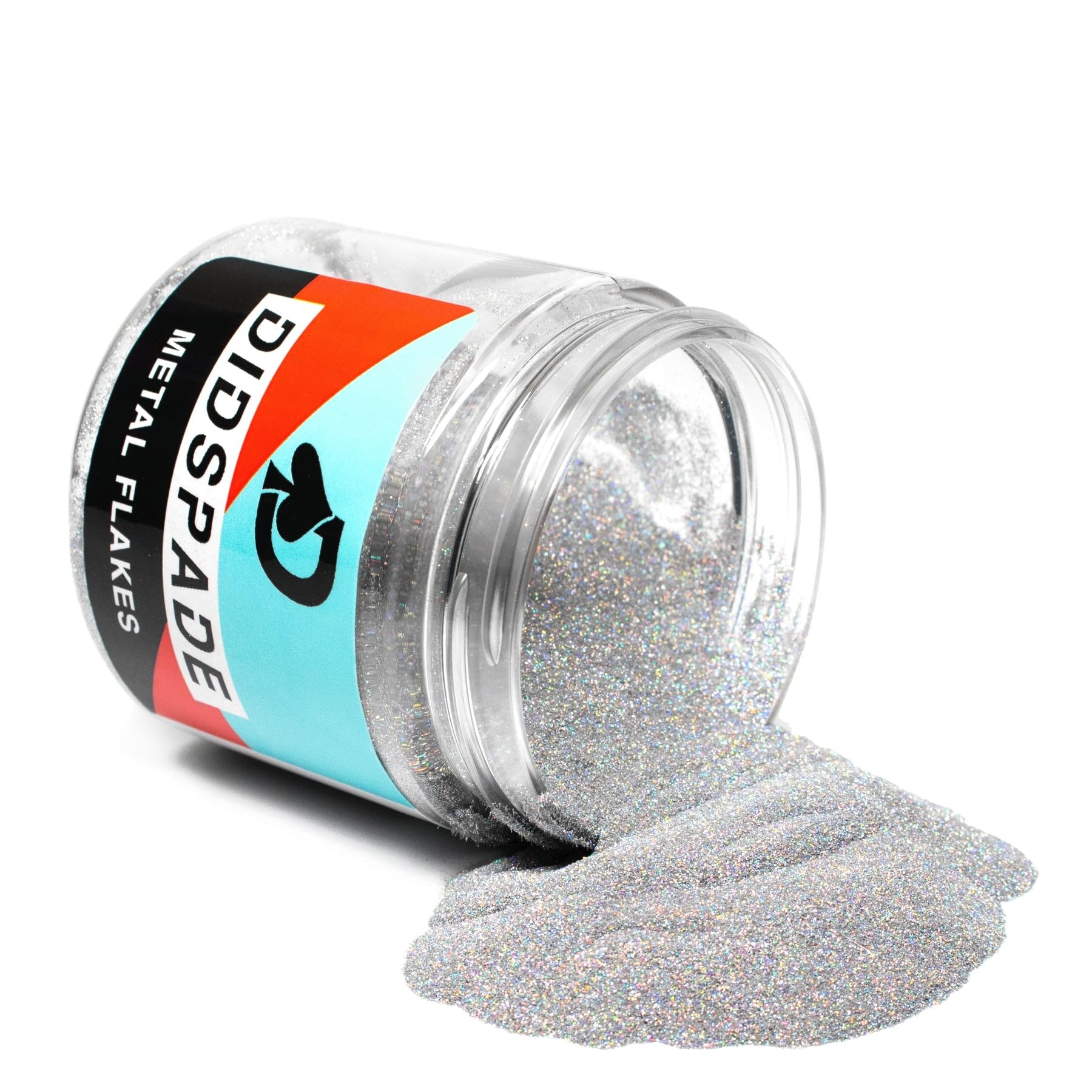 2oz Party Crasher 0.004" Ultra Fine Silver Holographic Metal Flake Solvent Resisitant Glitter | Paint Metal Flake | Flake for Automotive Spray and Spray Painting | Glitter for Epoxy Resin
