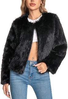 WELLATENT Women's Plus Size Faux Fur Coat 2025 - Fluffy Fuzzy Long Sleeve Winter Jacket with Pockets XS-4XL