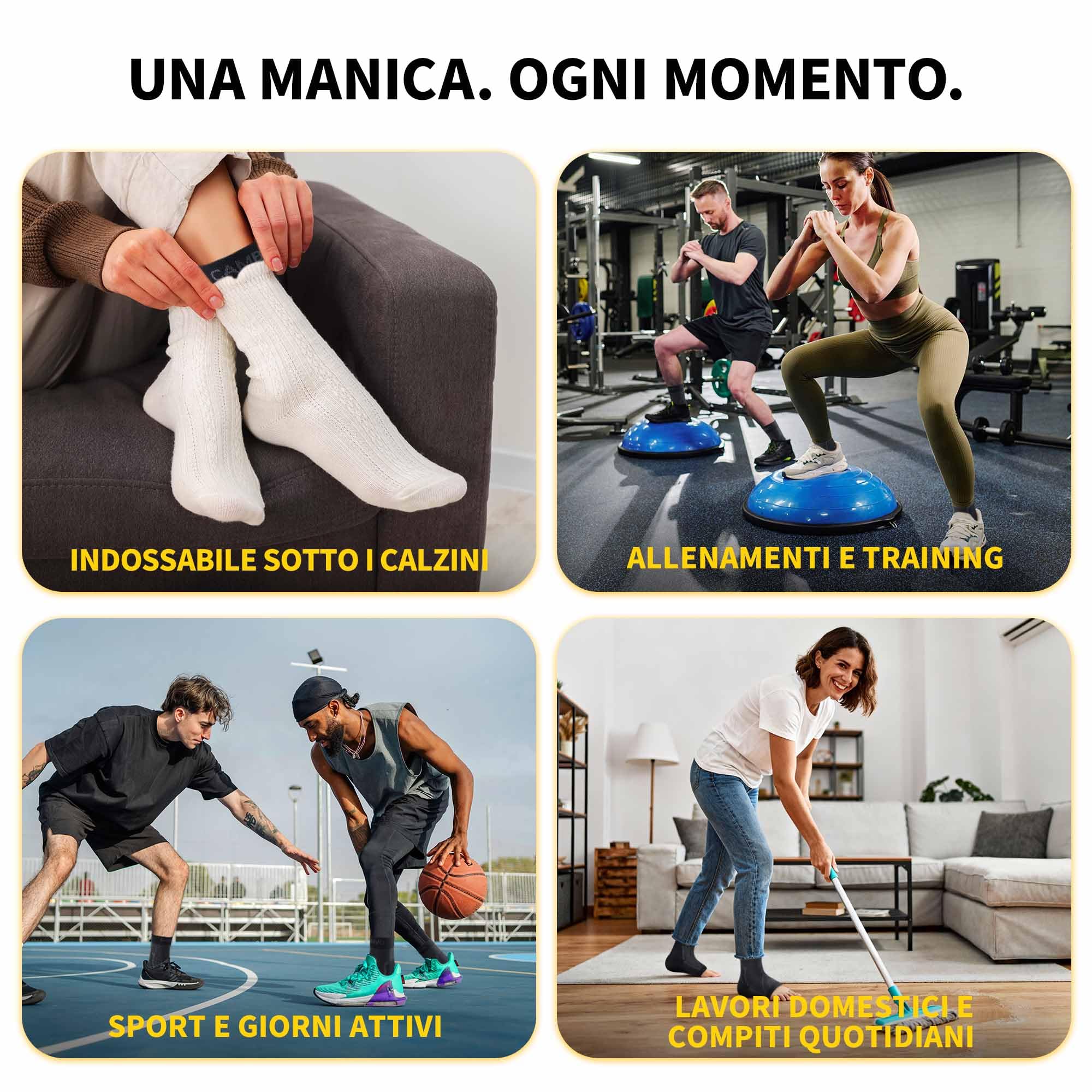 CAMBIVO Cavigliera Sportiva per Distorsione, Cavigliera Ortopedica, Fascia Elastica Caviglia con Graduata Compressione, Tutore Caviglia per Sport, Fascite Plantare, Tendinite di Achille e Artrite