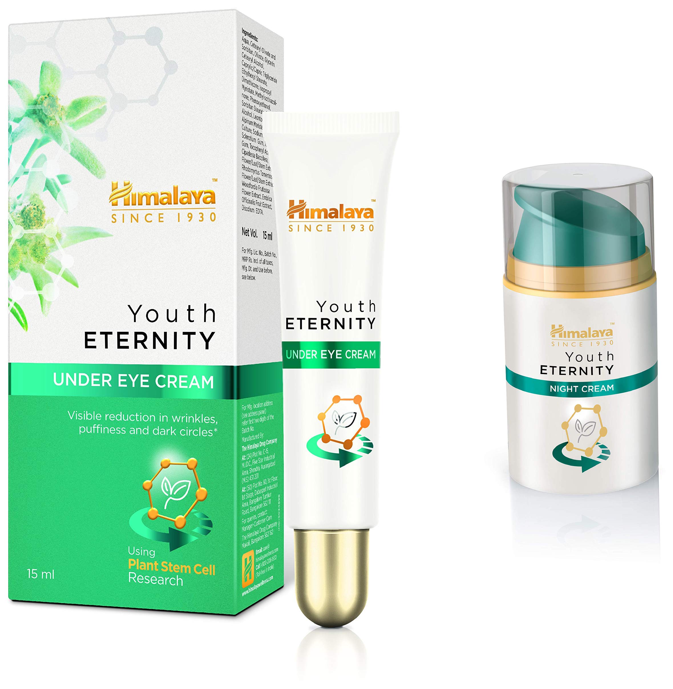 Himalaya Youth Eternity Under eye cream for Women with Edelweiss, glycerin & anti-oxidants for instant hydration | Reduces puffiness, finelines, wrinkles, crow's feet & dark circles| Derma-tested|30ml — Amazon image 6