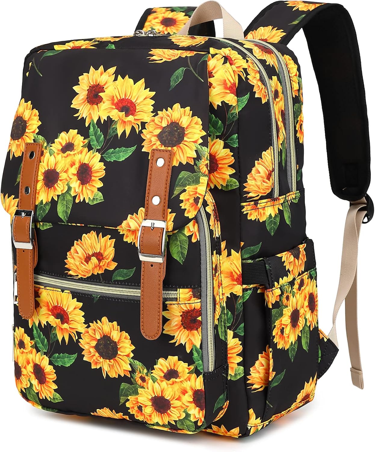 Fuyicat Sunflower Laptop Backpack for Women Men Travel Business Work, Girls Boys School Backpack College Bookbag Fit 15.6 Inch Notebook