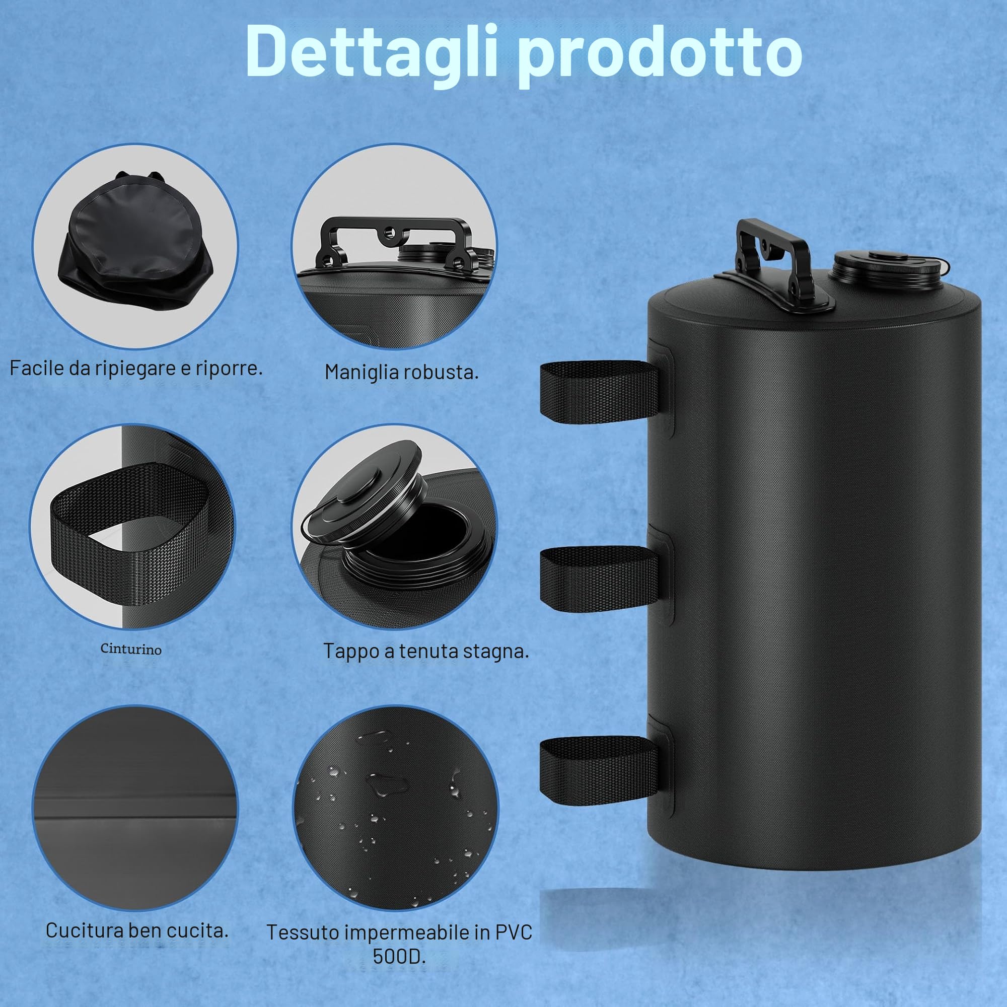 SONAMBULO Zavorre per Gazebo 88 lb (40 kg) Set di 4 Sacchi Pesi da Esterno 10 Litri