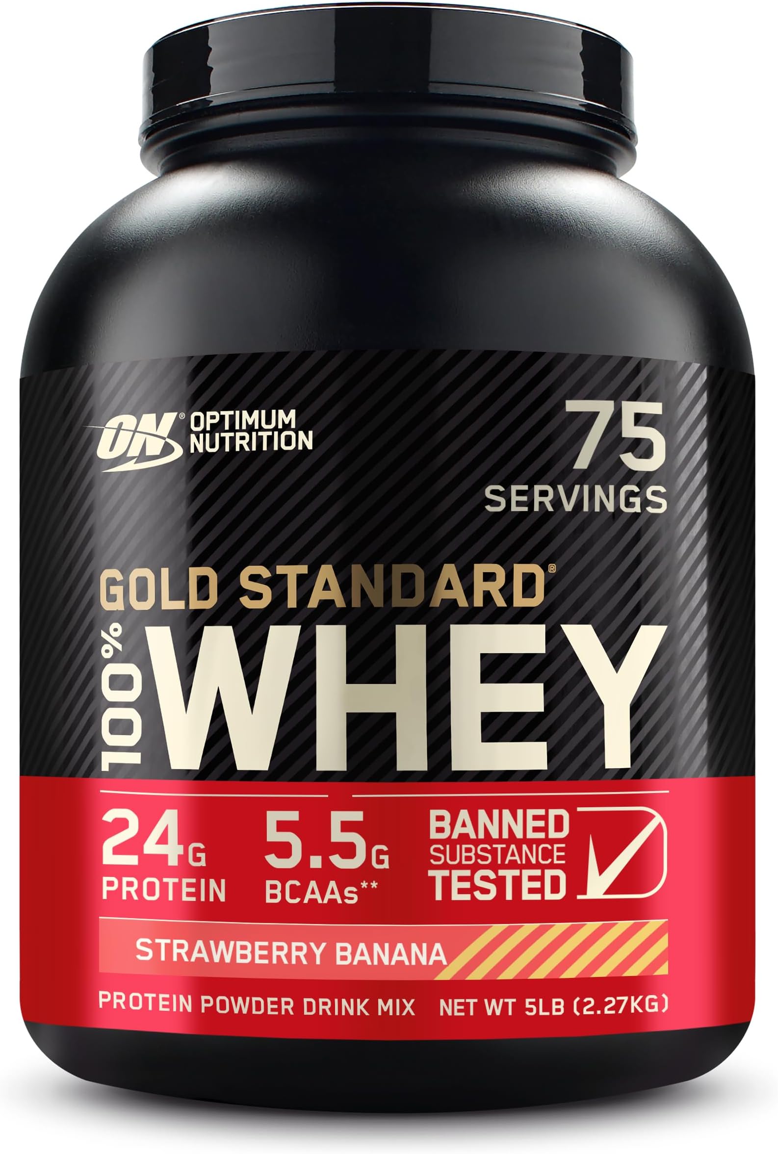 Gold Standard 100% Whey Protein Powder, Strawberry Banana, 5 Pound (Packaging May Vary)