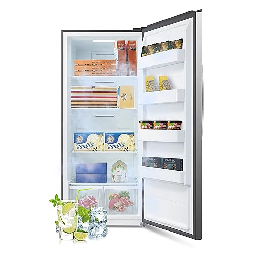 SMETA Upright Freezer Convertible Refrigerator|Freezers Garage Ready Standup Frost-Free Fridge Deep Freezer 18 Cuft Full Size with Tempered Glass Shelves SS