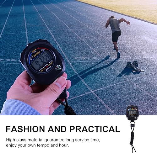 Miniatura 5 de ABOOFAN Multi-Function Electronic Stopwatch Timer with LCD Display Lightweight Portable Training Timer for Racing Running Swimming Sports Coaches