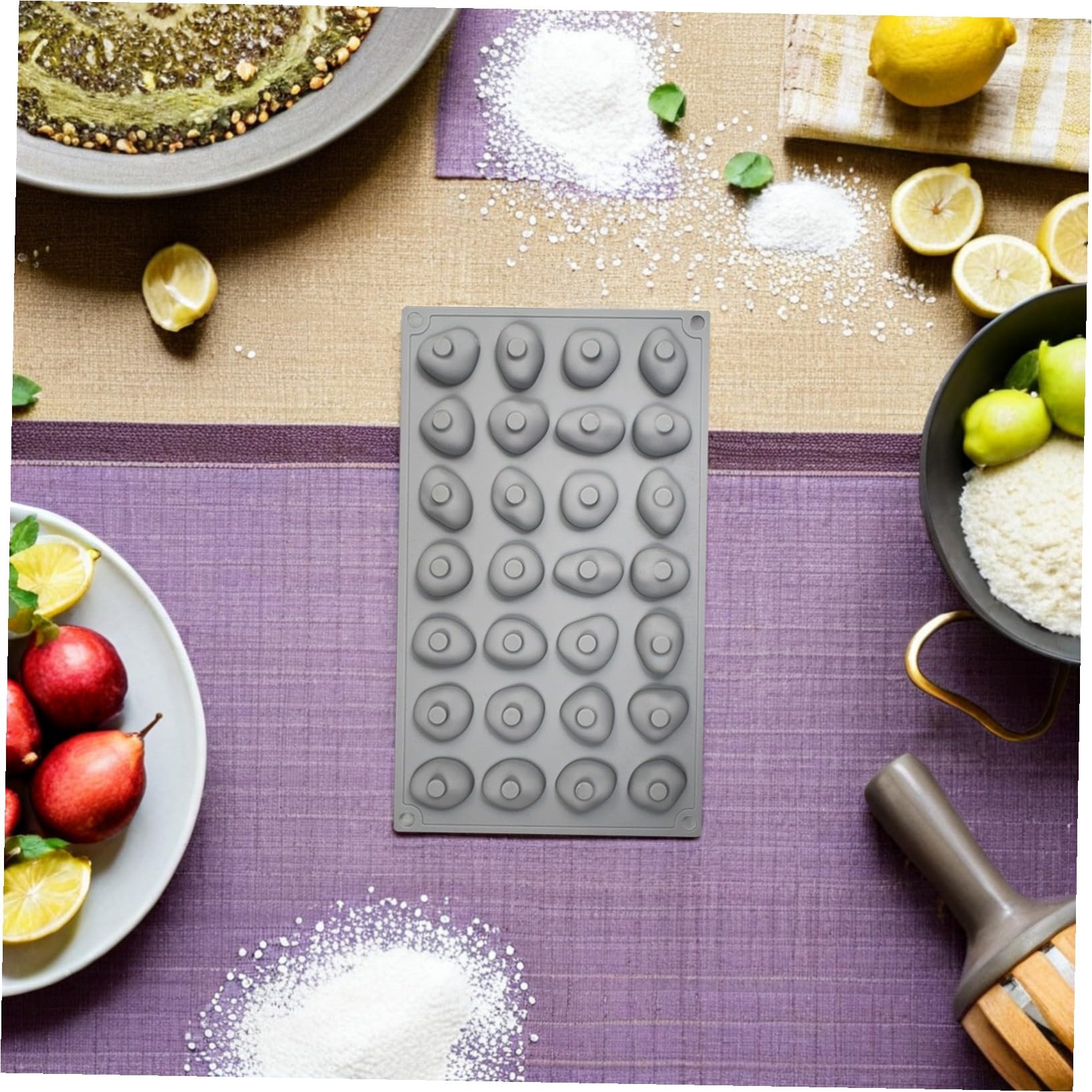 2pezzi Stampo in Silicone per Cioccolato Cavità Forme di Pietra Antiaderente per Mousse al Cioccolato Tartufi Biscotti e Dolci