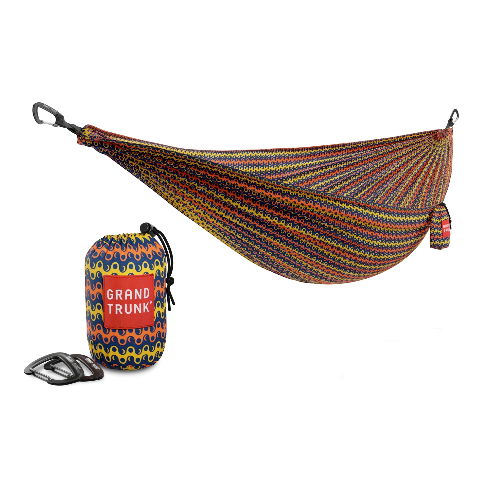 GRAND TRUNK TrunkTech Double Hammock | Portable Camping Hammock | Accessories for Outdoor, Indoor, Hiking Camping, Backpacking, Travel, Backyard, Beach (Sun & Moon)