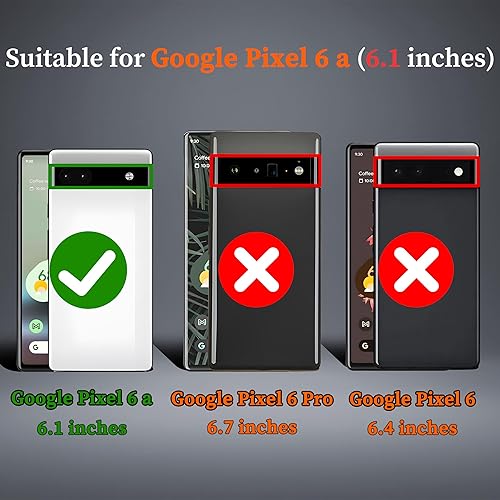 Miniatura 3 de Funda para Google Pixel 6A, funda Pixel 6A con 2 protectores de pantalla HD y cubierta de cámara deslizante, protección militar a prueba de golpes